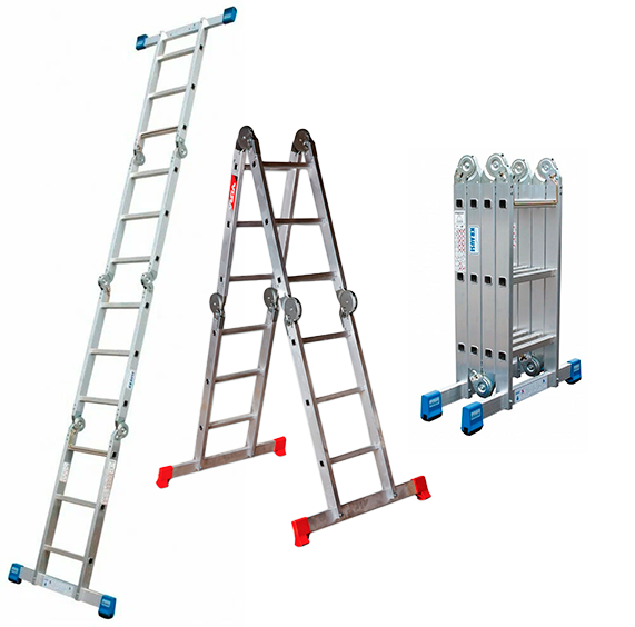 Лестница-трансформер 100 кг, 4.1 м, 2x3+2x4 ст. (сер. - 4034)