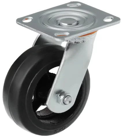 SCD 55 - Большегрузное чугунное колесо 125 мм (поворот., площадка, черн. рез., роликоподш.)