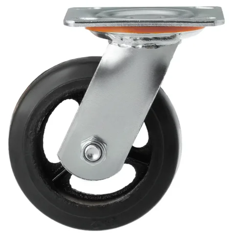 SCD 55 - Большегрузное чугунное колесо 125 мм (поворот., площадка, черн. рез., роликоподш.)